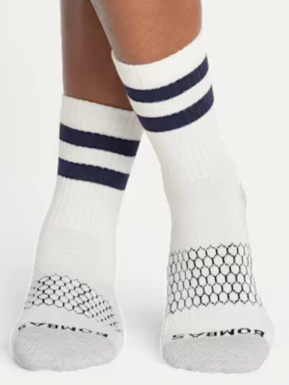 NWOT Bombas Vintage Stripes Half Calf Socks - Black, Gray & Maroon Stripes-Small